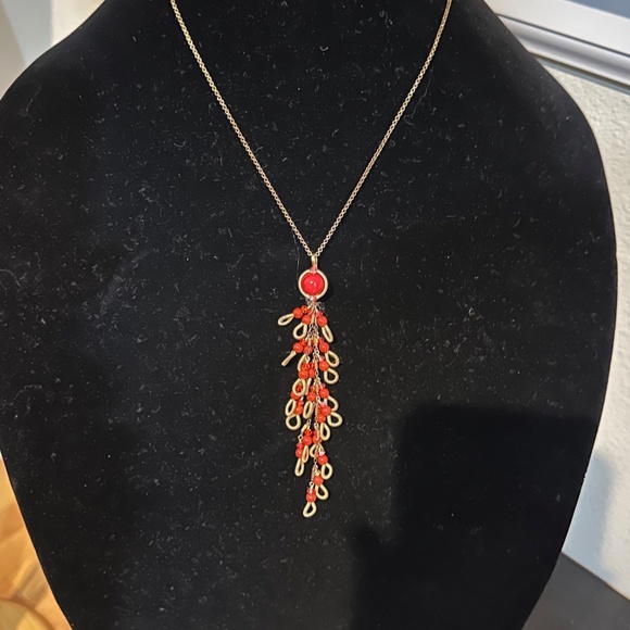 Miguel Ases Red Coral Color Pendant and Matching Earrings - Set - Picture 9 of 16